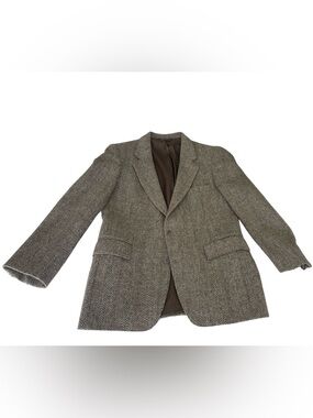 VTG Levi Strauss Tweed Blazer Wool Sport Coat Jacket Brown Tan Neutral Mens 40S